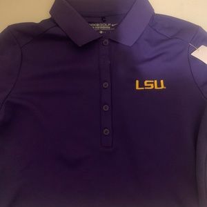 LSU Nike golf purple and gold polo style shirt